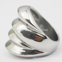 New Design 2015 Artificial Jewelry Stainless Steel Silver Women Wave Ring